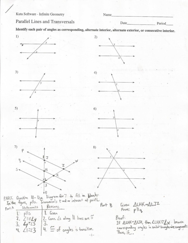 Geometry Angle Relationships Worksheet Answers Db excel