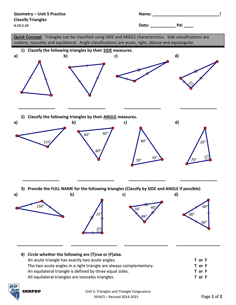 Geometry Classifying Triangles By Angles Cloudshareinfo