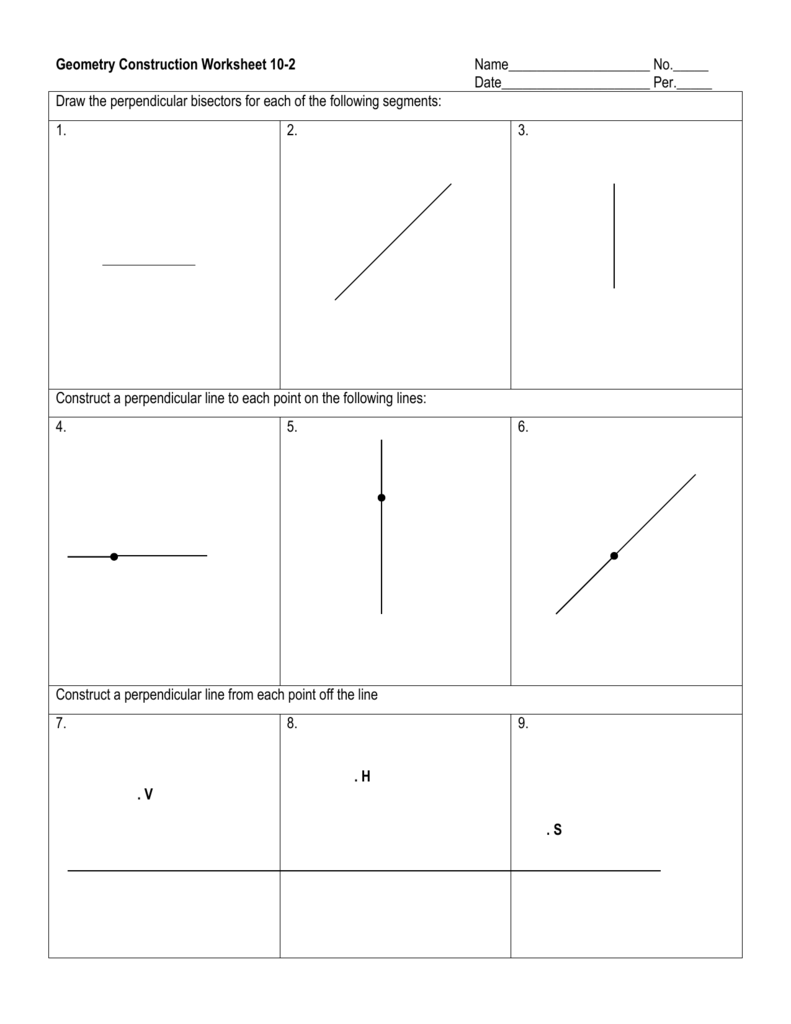 Geometry Construction Worksheet 10 1