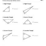 Geometry Find The Missing Angle In The Triangle Set 3 Childrens