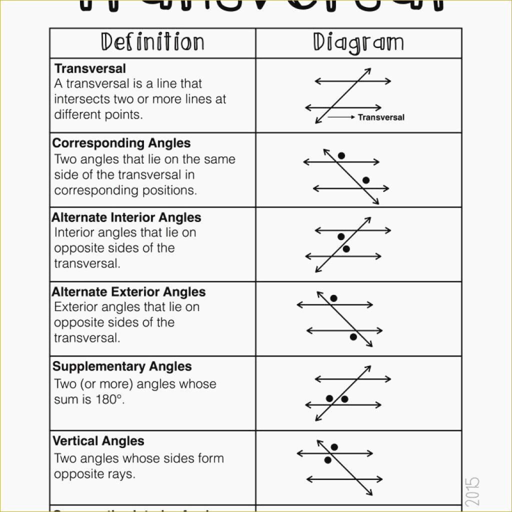 Geometry Parallel Lines And Transversals Worksheet Answers