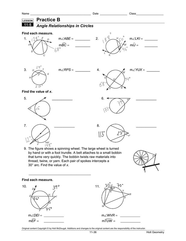 Geometry Unit 10 Test Circles Answer Key Villardigital Library For 