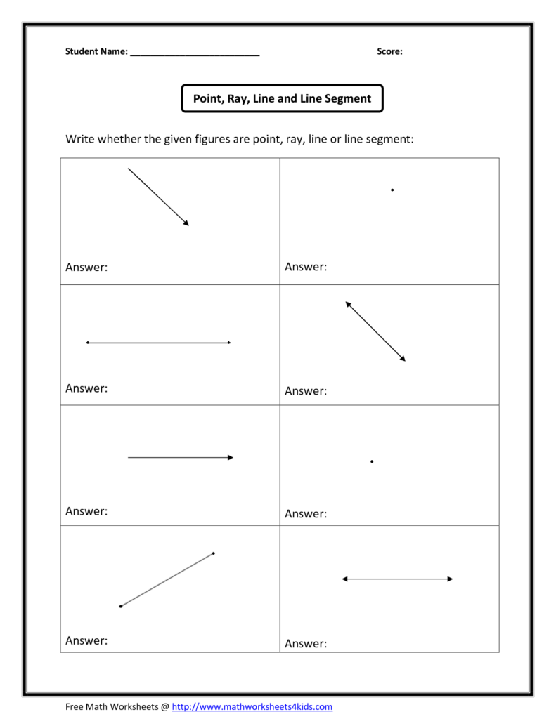 Geometry Worksheet Rays Printable Worksheets And Activities For 