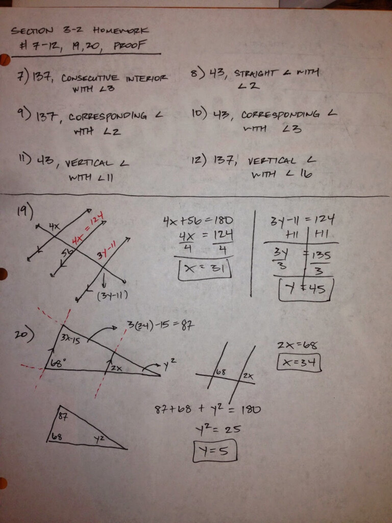Honors Geometry Vintage High School Section 3 2 Angles And Parallel 