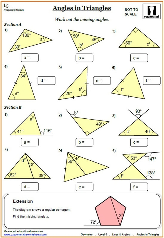 Lines And Angles Worksheets Cazoom Maths Worksheets