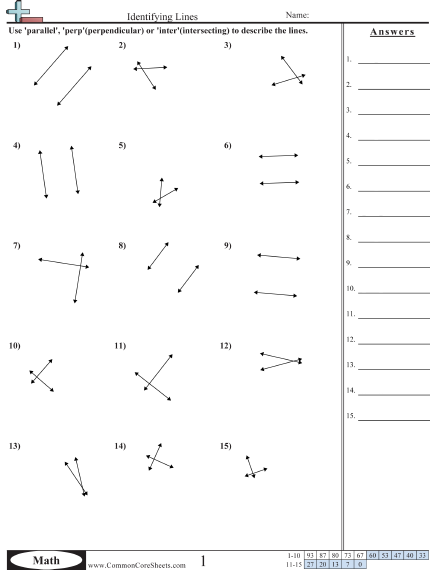 Lines Worksheets Angles Worksheet Parallel And Perpendicular Lines