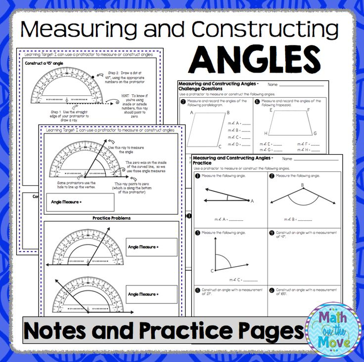 Measuring And Constructing Angles Notes And Practice Worksheet 