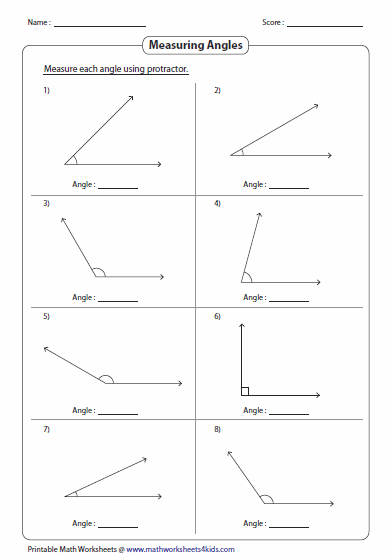 Measuring Angles And Protractor Worksheets