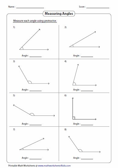 Measuring Angles And Protractor Worksheets Angles Worksheet Angles 