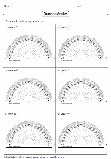 Measuring Angles And Protractor Worksheets Drawing Angles Angles 