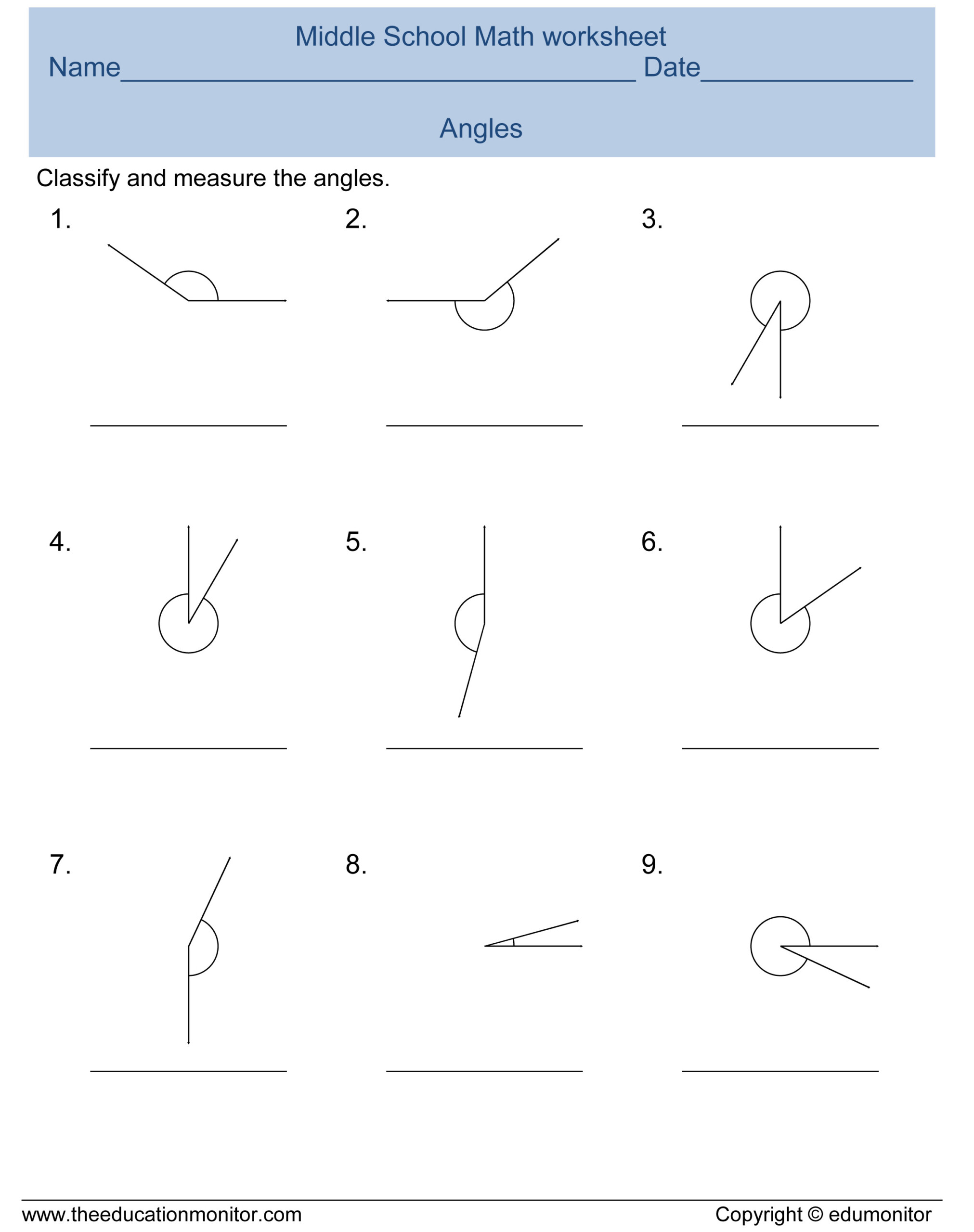 Measure The Angles Worksheet