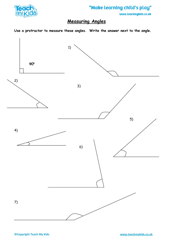 Measuring Angles Worksheet Geometry