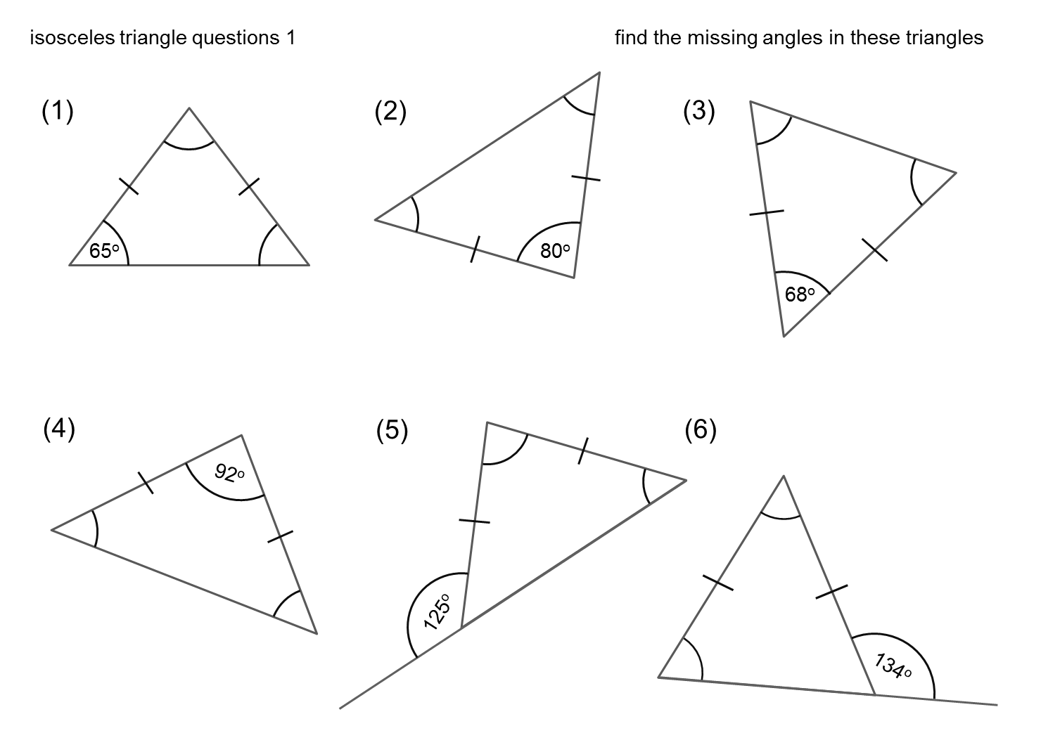 Isosceles Triangle Base Angles Worksheet 3859