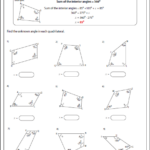 Missing Angles In A Quadrilateral Angles Worksheet Quadrilaterals