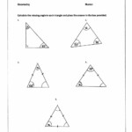 Missing Angles In A Triangle Worksheet