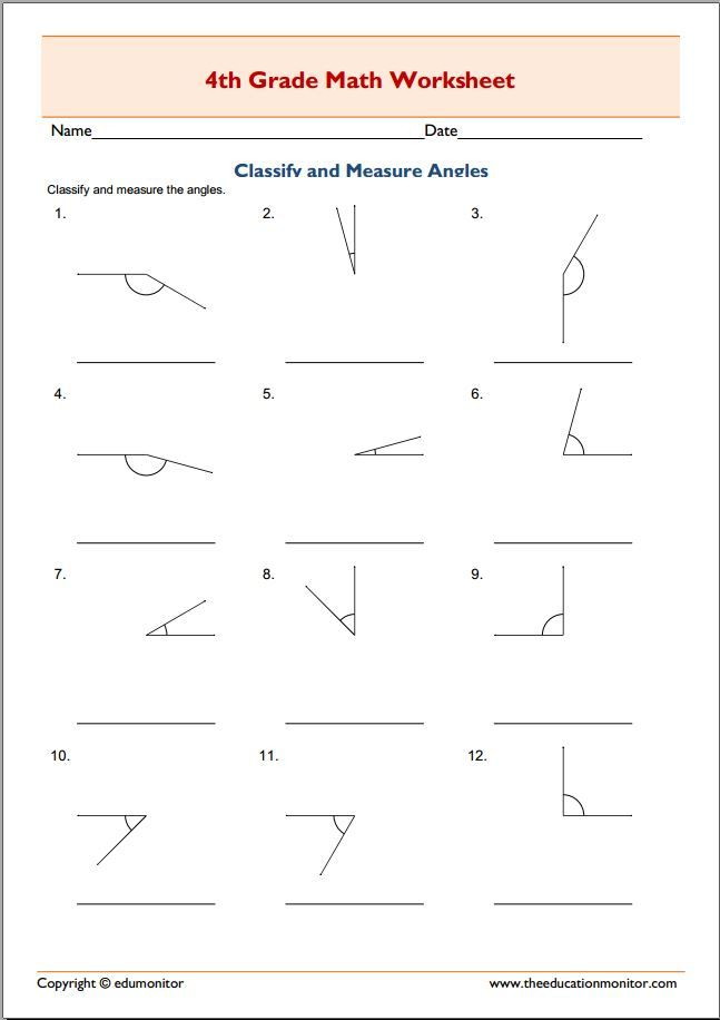 Measuring Angles Grade 4 Worksheet - Angleworksheets.com