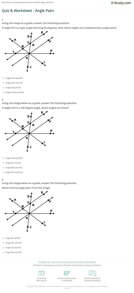 Pairs Of Angles Worksheet Answers Math Worksheet Grade 5 Angles In 2020 