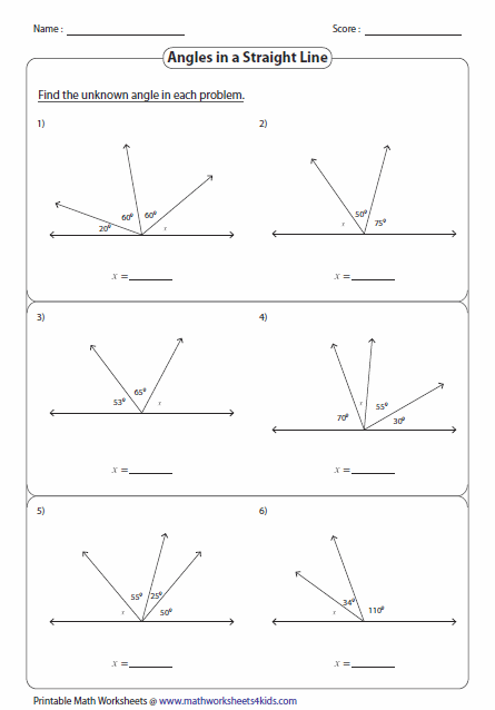 Pairs Of Angles Worksheets