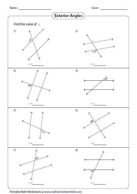 Parallel Lines And Transversal Worksheet 409206 Free Coloring For