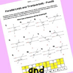 Parallel Lines And Transversals Activity Worksheet Vertical Angles