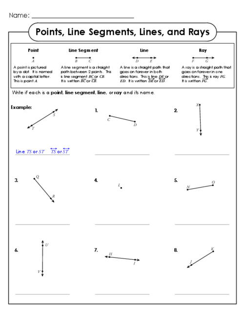 Points Line Segments Lines And Rays KidsPressMagazine