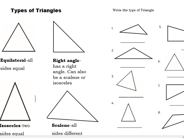 Primary Maths Different Types Of Triangles Worksheet By Derrybeg73 