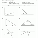 Printable geometry worksheets find the missing angle 1 gif 790 1 022