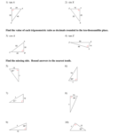 Right Triangle Trig Finding Missing Sides And Angles Worksheet Answers