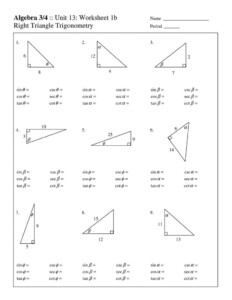 Right Triangle Trig Finding Missing Sides And Angles Worksheet Answers ...