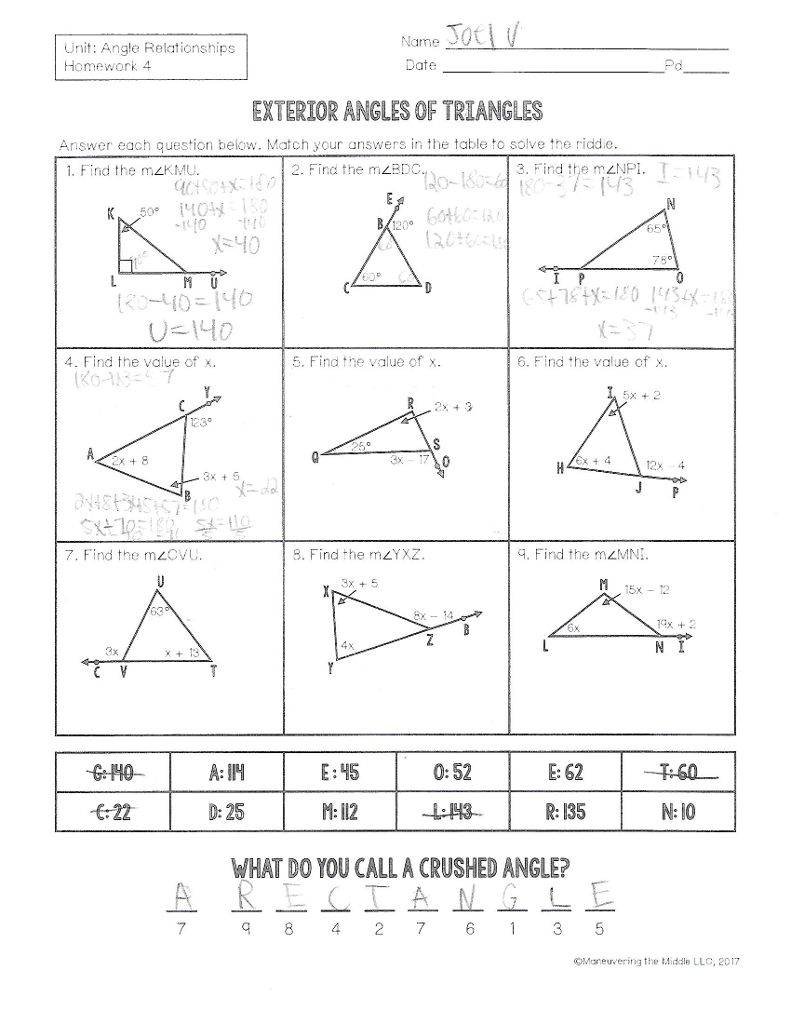 Solved Name Unit Angle Relationships Homework 4 Date Pd Chegg