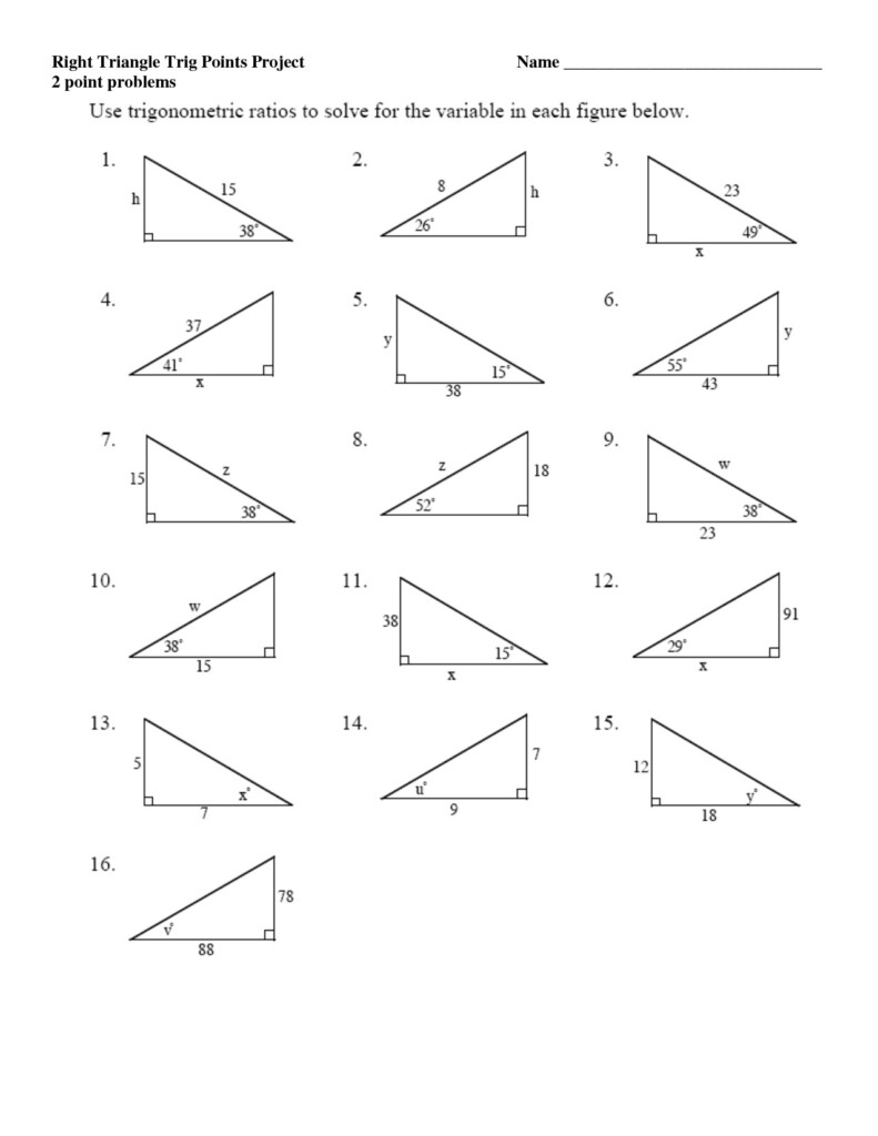 Solving Right Triangles Worksheet Db excel