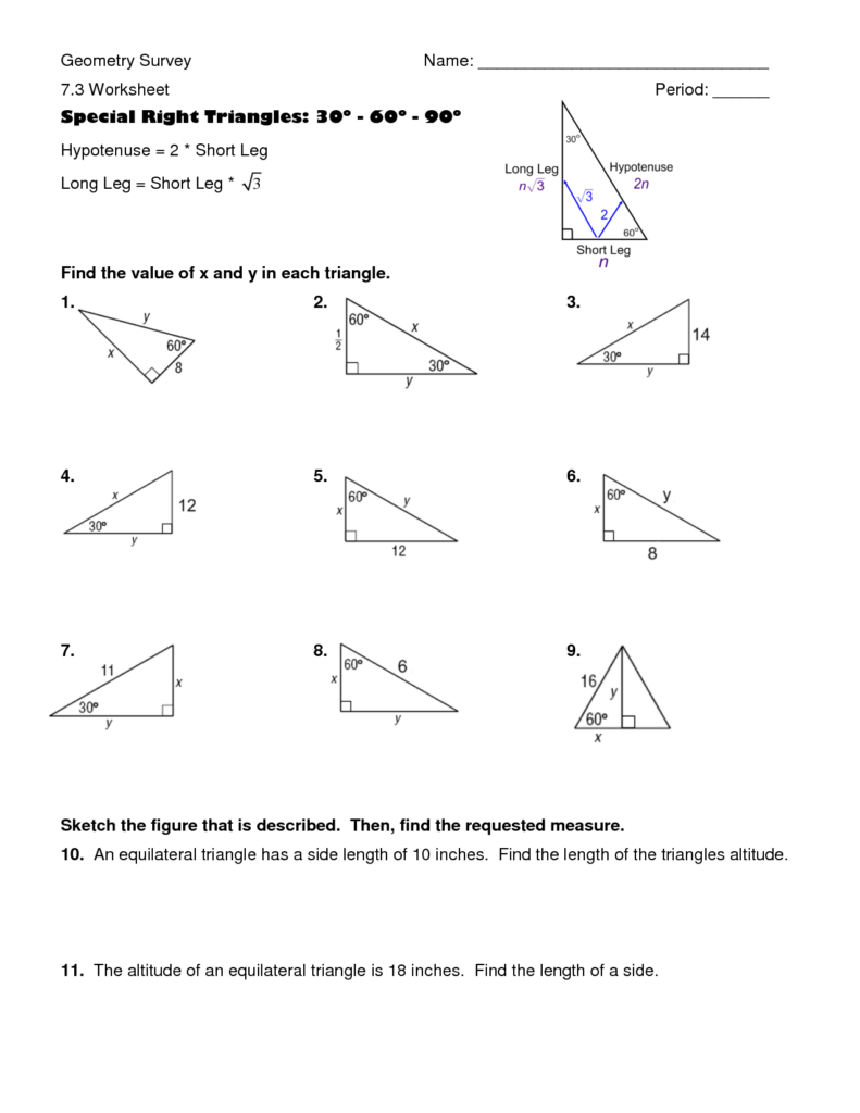 Solving Right Triangles Worksheet Printable Worksheets And Activities 