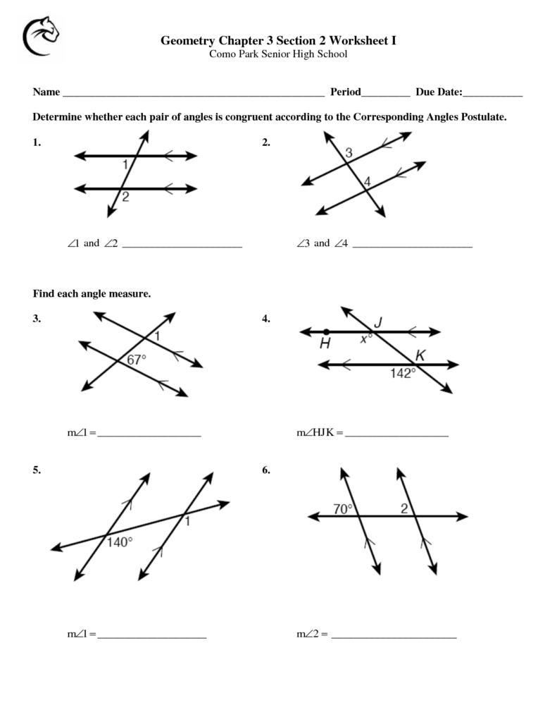 Special Pairs Of Angles Worksheet Printable Worksheets And Activities 