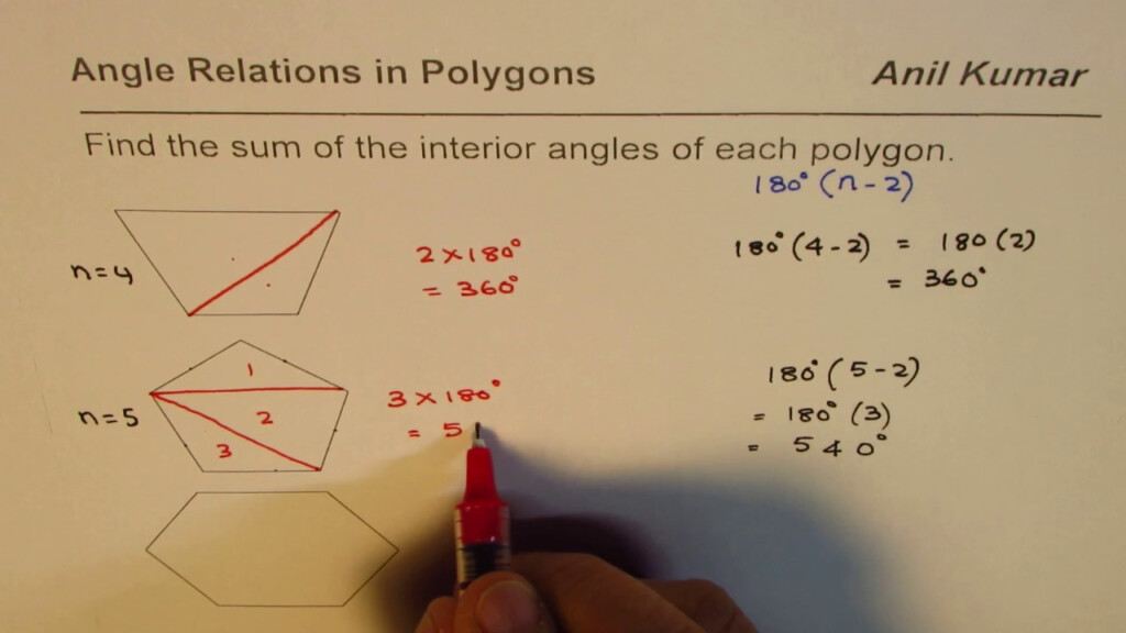 Sum Of Interior Angles Of A Convex Polygon