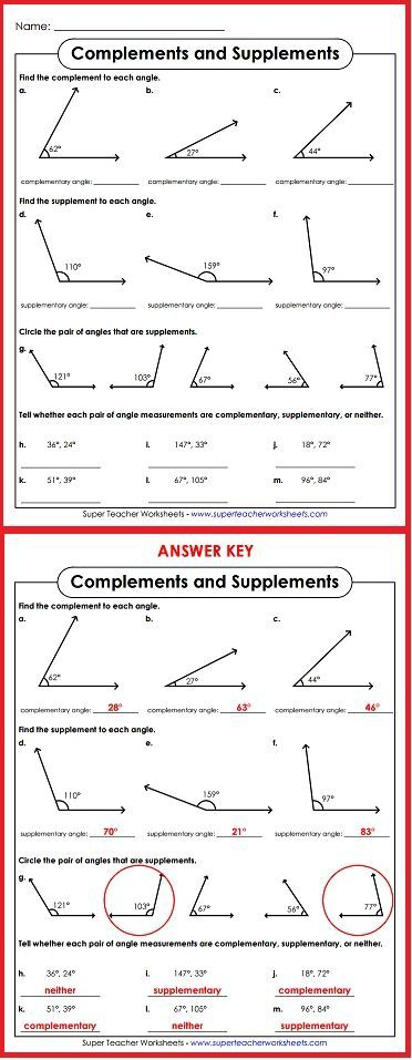 Teach Your Students About Complementary And Supplementary Angles 