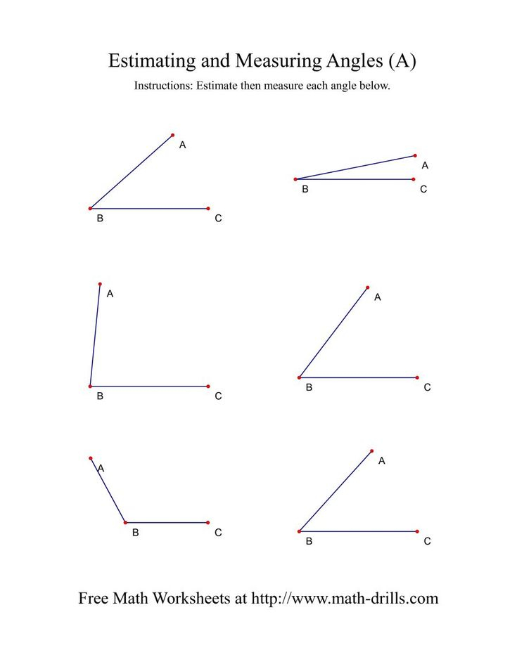 The Measuring Angles A Math Worksheet Angles Worksheet Math