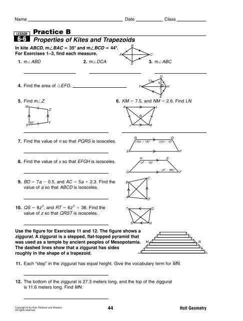 Trapezoids And Kites Worksheet Area Of Trapezoids Practice Khan 
