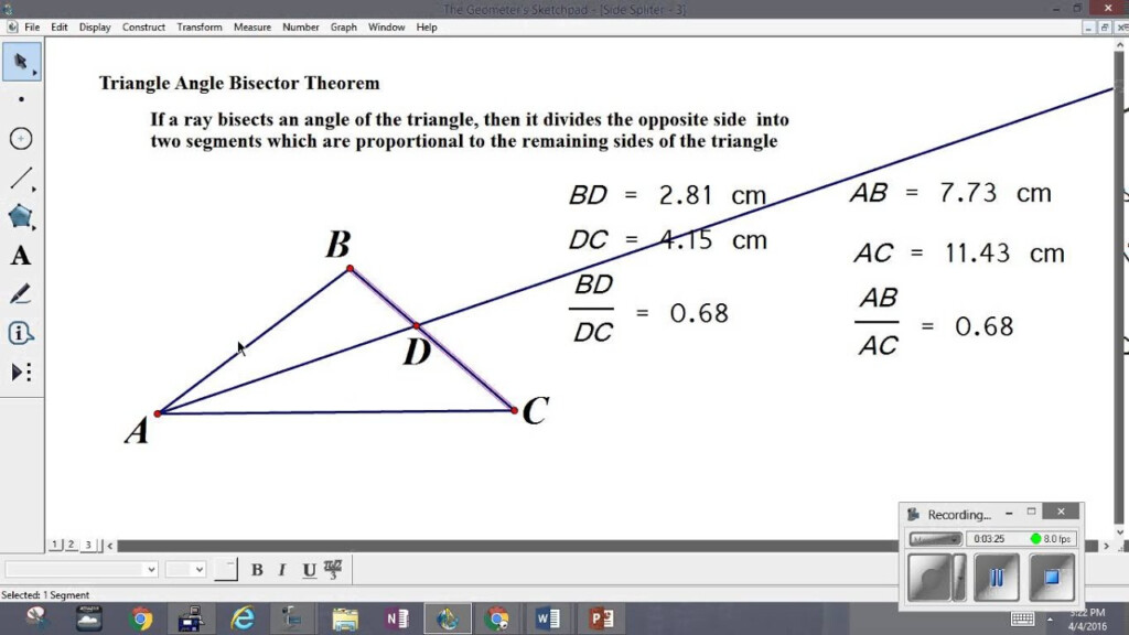 Triangle Angle Bisector Theorem YouTube