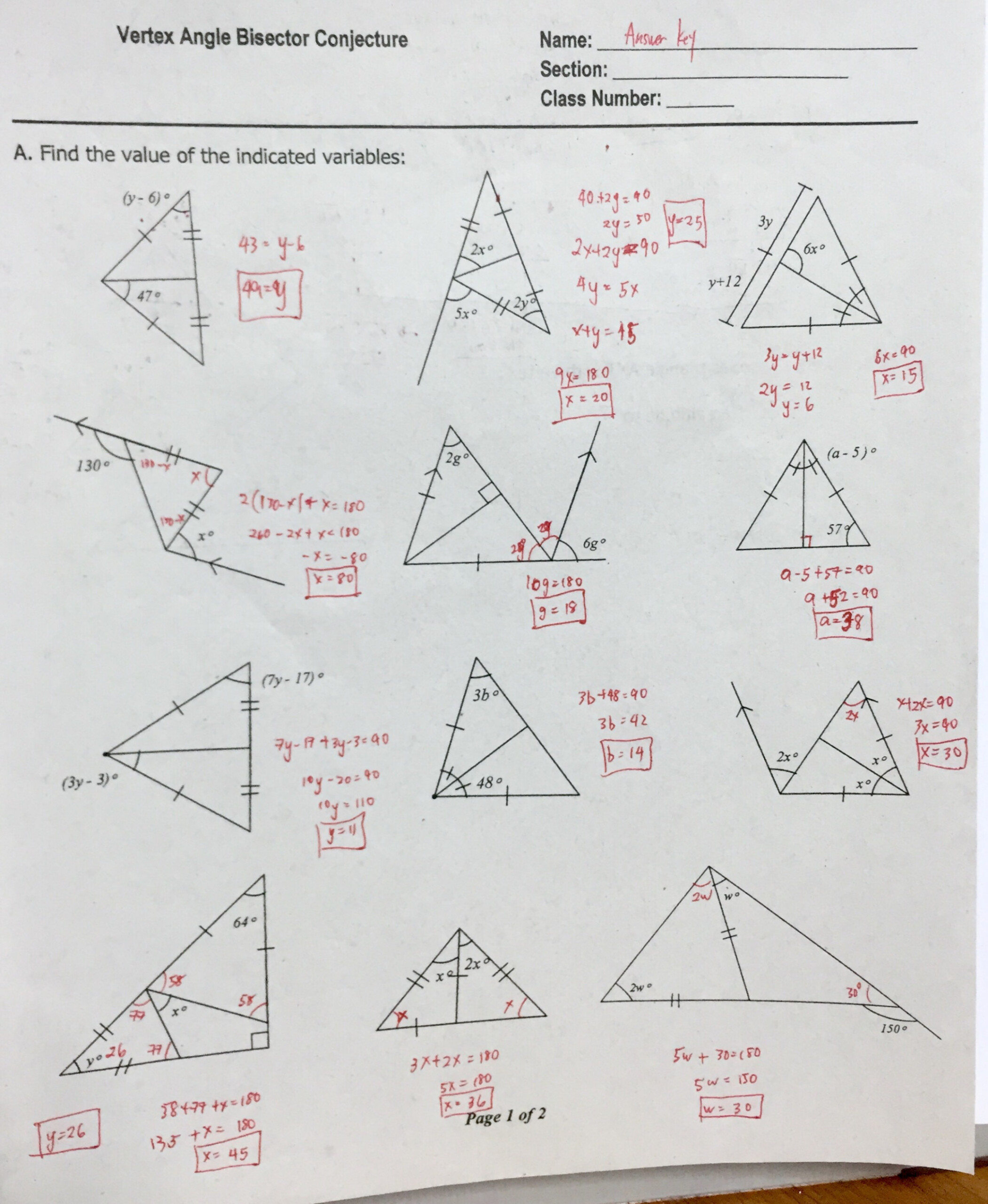 Triangle Angle Sum Worksheet Answer Key Db excel