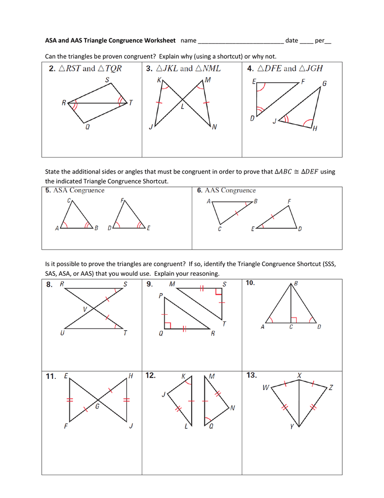 Triangle Congruence Sss And Sas Worksheet Promotiontablecovers