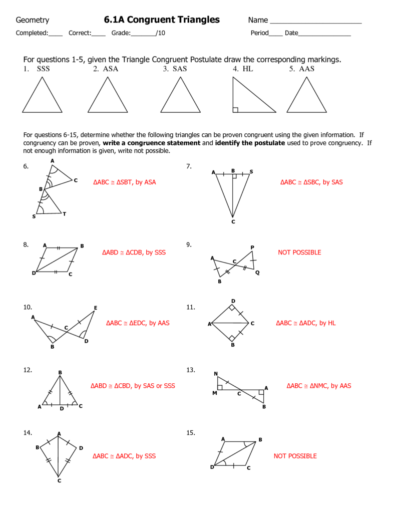 Triangle Congruence Worksheet Google Search Congruent Triangles 