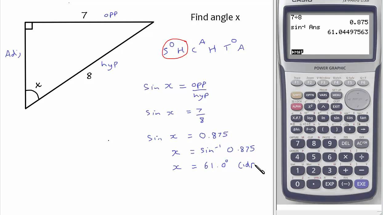 Trigonometry Finding Angles In Right angled Triangles YouTube