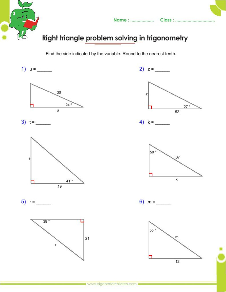 Trigonometry Ratios In Right Triangles Worksheet Worksheet List