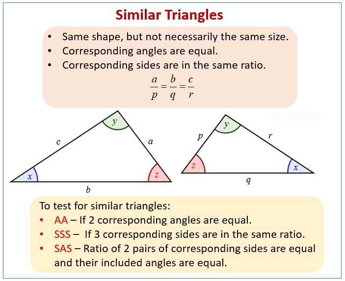 Using Similar Triangles examples Solutions Videos Lessons 