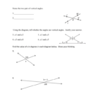 Vertical Angles Worksheet Classwork