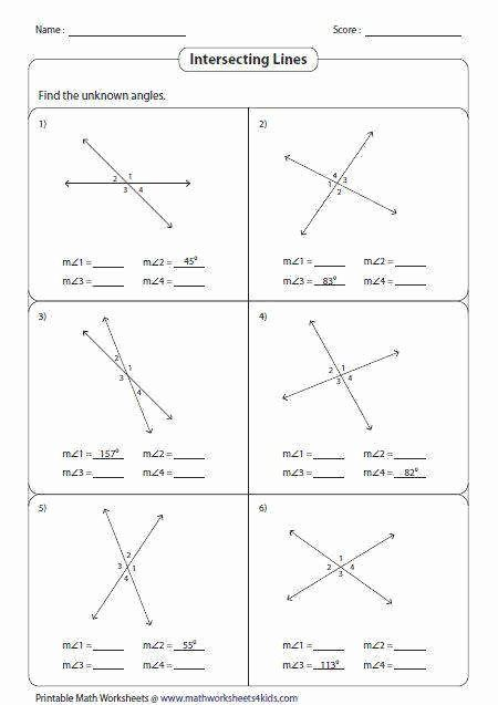 Vertical Angles Worksheet Pdf Inspirational Plementary And 