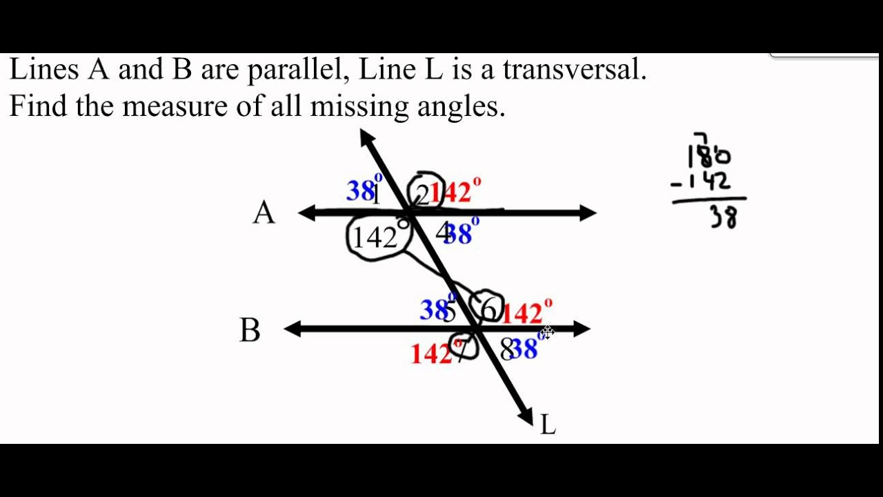 VIDEO Finding Missing Angles In Parallel Lines YouTube