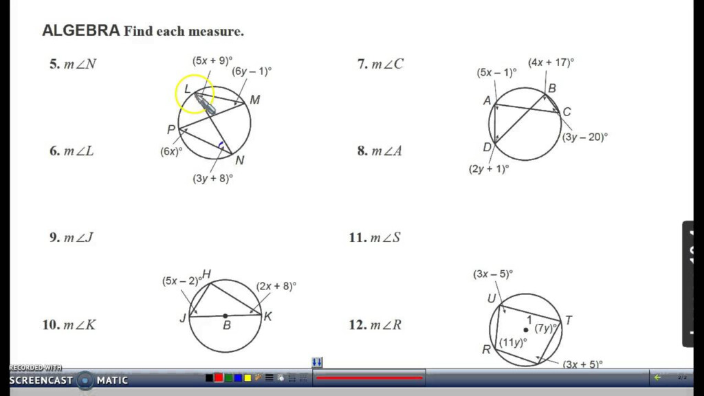 WB Page 129 Inscribed Angles Skill Practice YouTube