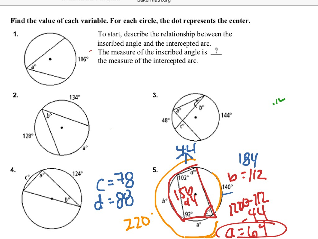 Worksheet Inscribed Angle Worksheet Grass Fedjp Worksheet Study Site