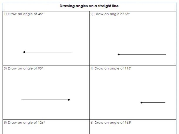 Year 5 6 Drawing Angles On A Straight Line Differentiated 